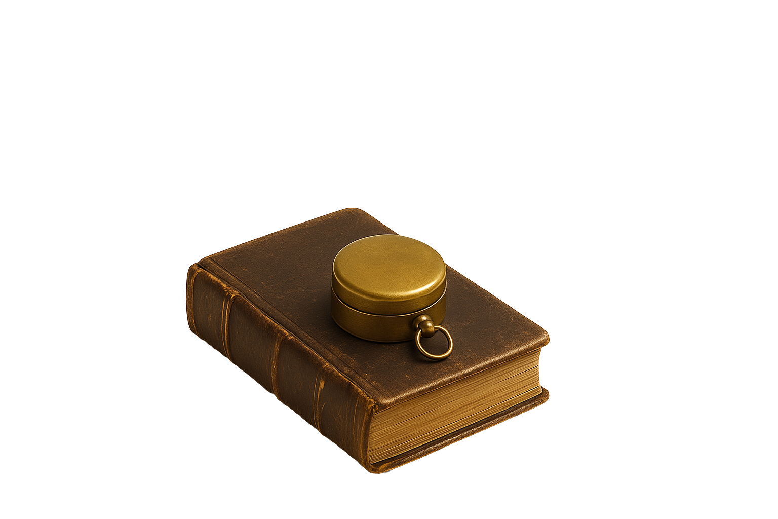 Zavřený kompas na knize